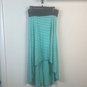 Striped Teal and Black Women's Skirt